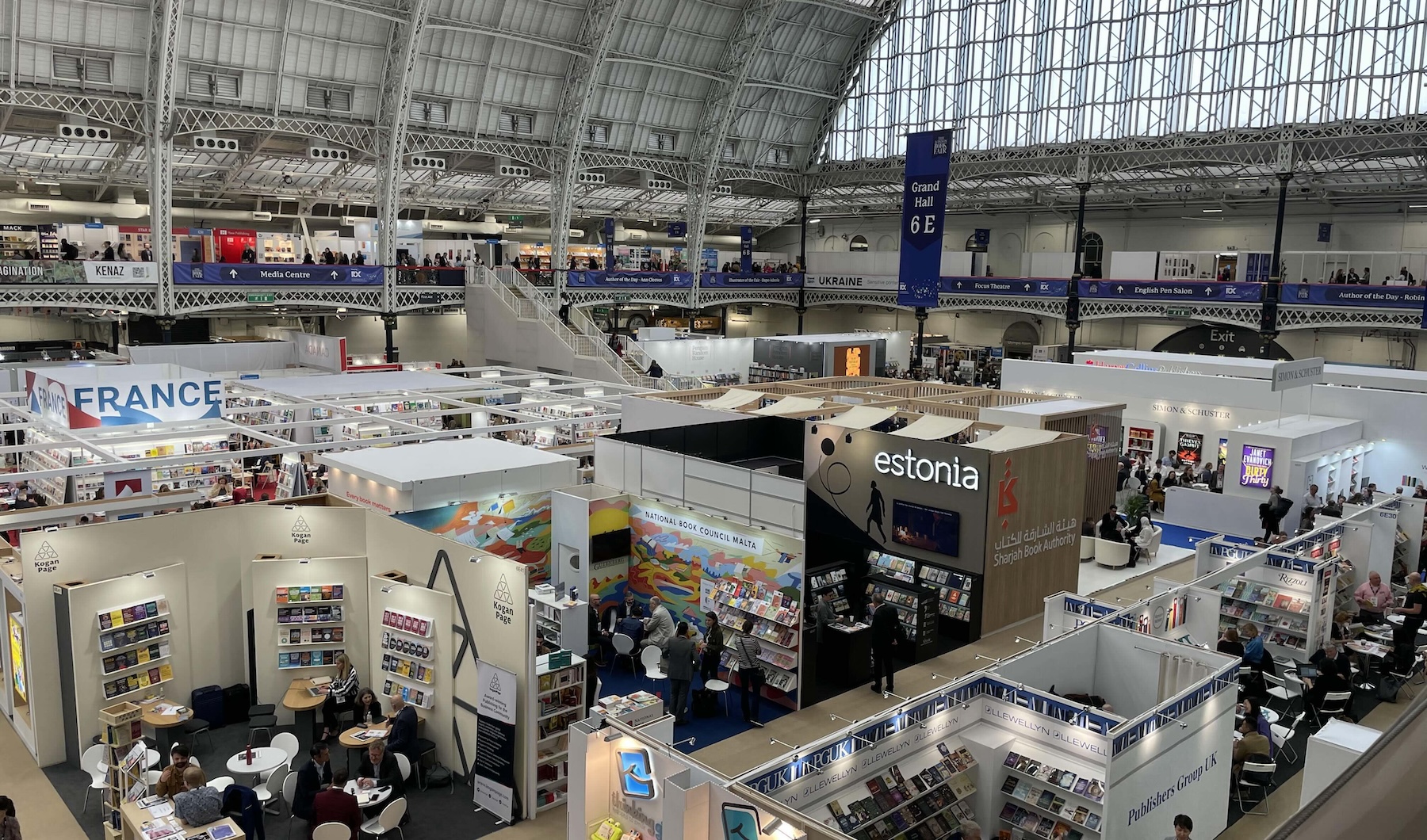 A view of the London Book Fair at Olympia exhibition center