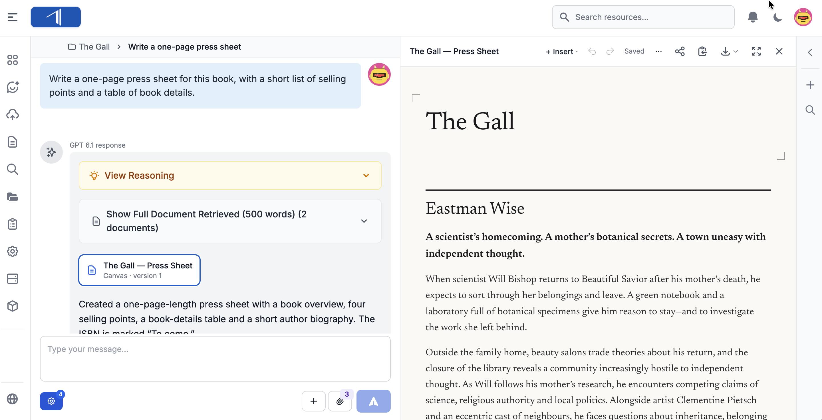 Canvas in AI Chat: Write and Edit Documents with AI